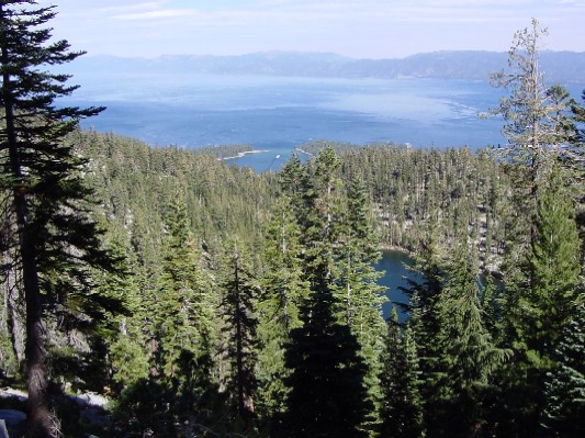 Looking back at Lake Tahoe.