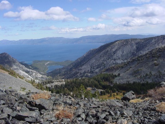 Looking toward Lake Tahoe from the ridge.