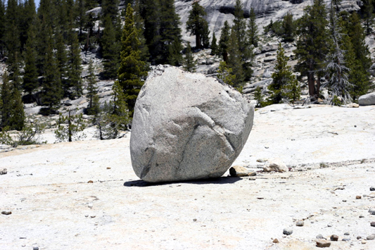 A huge boulder on the granite.