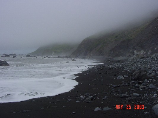 A view of the coastline along the Lost Coast.