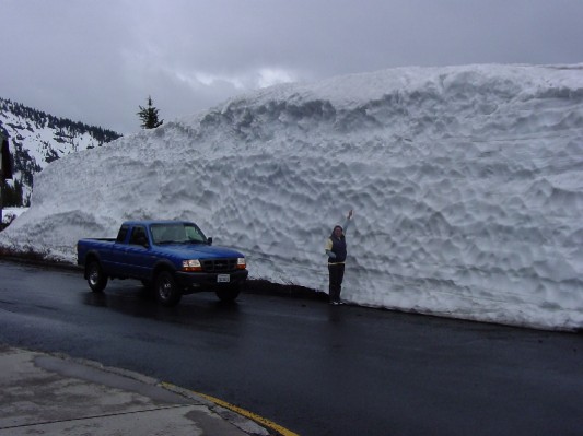 There was still lots of snow at the lodge.