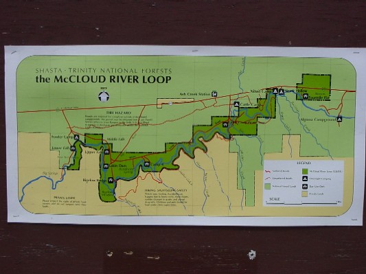 A map of the McCloud River.
