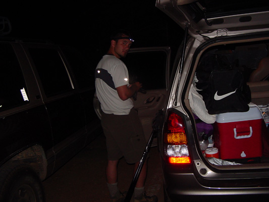 Forrest getting ready for the hike.