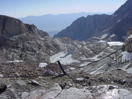 Looking back down at trail camp.