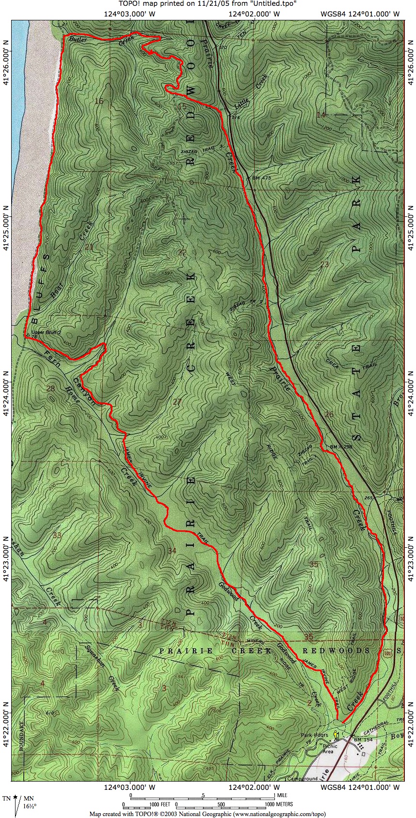 A topo map of our route.