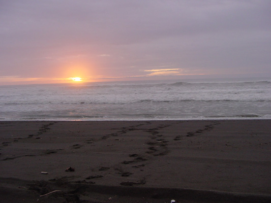 Sunset on the beach.