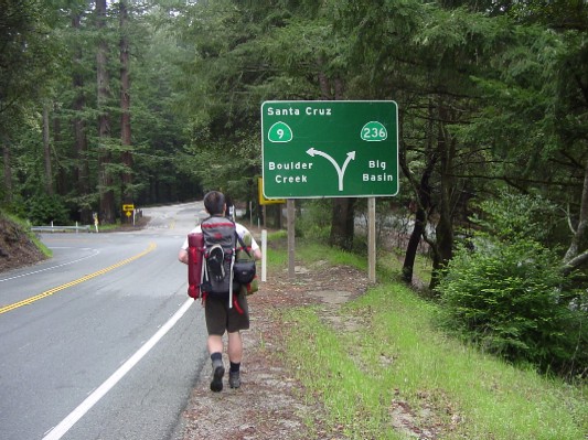 The trail meandering along the highway.